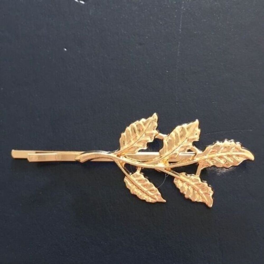 Gold leaf hair pin